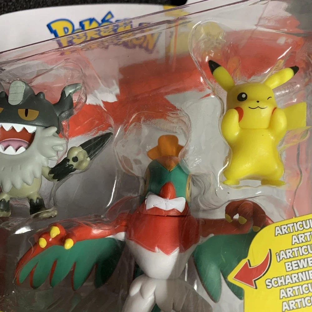 Pokemon Battle Figure Set 3-Pack - Perrserker, Hawlucha & Pikachu - Jazwares NEW